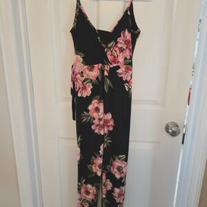 Floral Black Jumpsuit